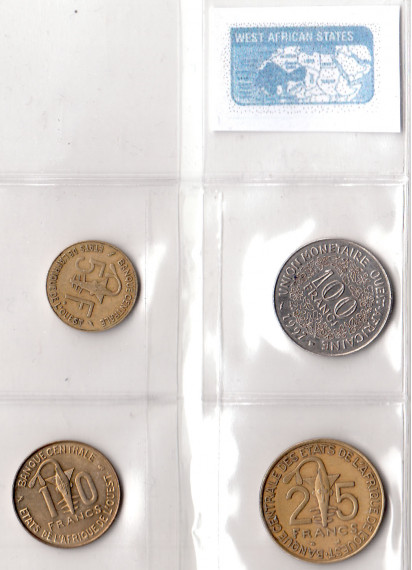 Stati Africa Occidentale Serie 4 monete Anni Misti Circolate